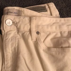 White corduroy pants